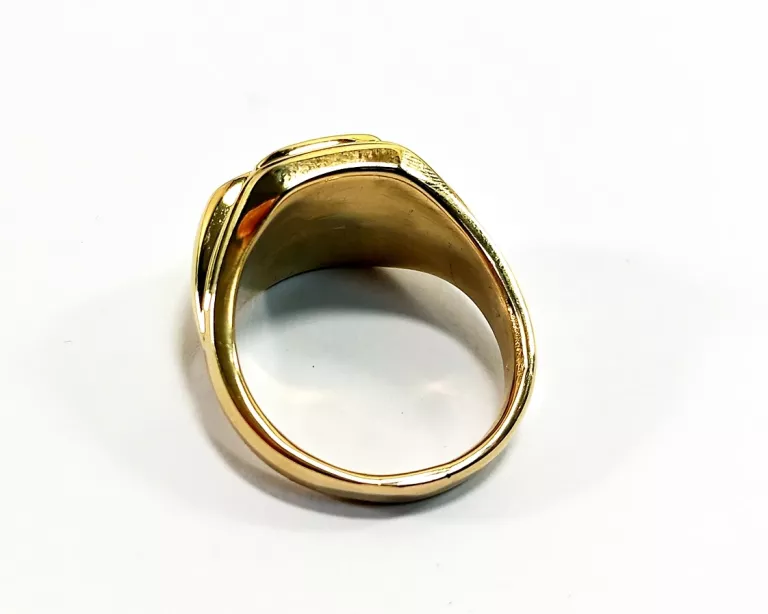 PIĘKNY ZŁOTY SYGNET Z DIAMENTAMI PR.585 R.27