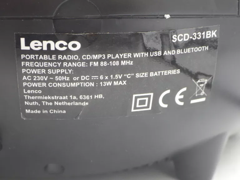 RADIOODTWARZACZ LENCO SCD-331 CD MP3 USB BLUETOOTH