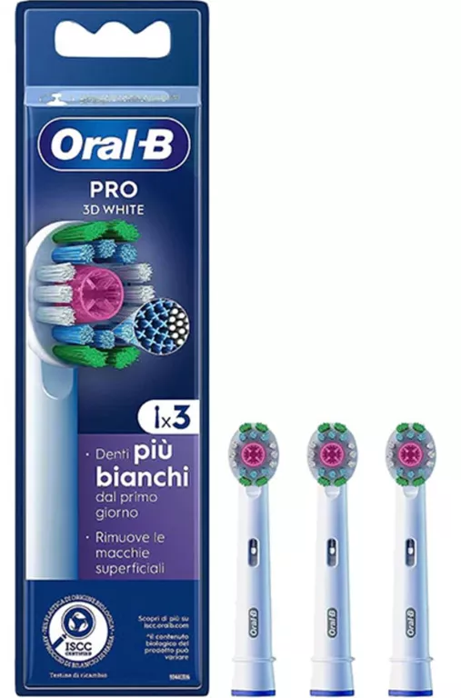 KOŃCÓWKI DO SZCZOTECZKI ORAL-B PRO 3D WHITE 3 SZT