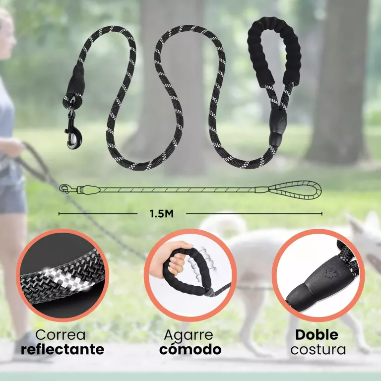 ZESTAW DLA PSA ODBLASKOWA OBROŻA I SMYCZ, MISKA, DYSPENSER NA WORKI