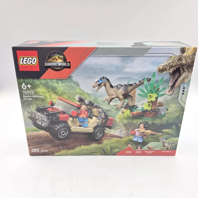 LEGO JURASSIC WORLD 76972 UCIECZKA TERENÓWKĄ PRZED RAPTOREM