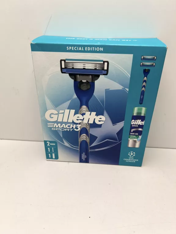 GILLETTE ZESTAW PREZENTOWY MACH 3 SPORT MASZYNKA 2 NOŻYKI+ŻEL DO GOLENIA