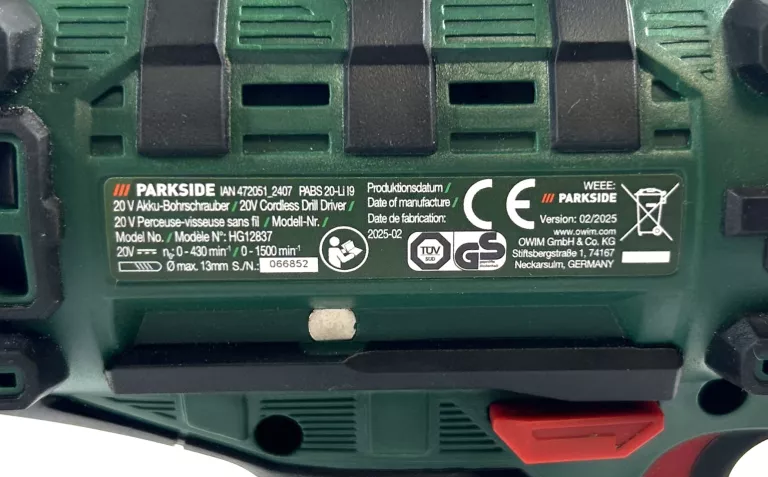 WKRĘTARKA PARKSIDE PABS 20-LI