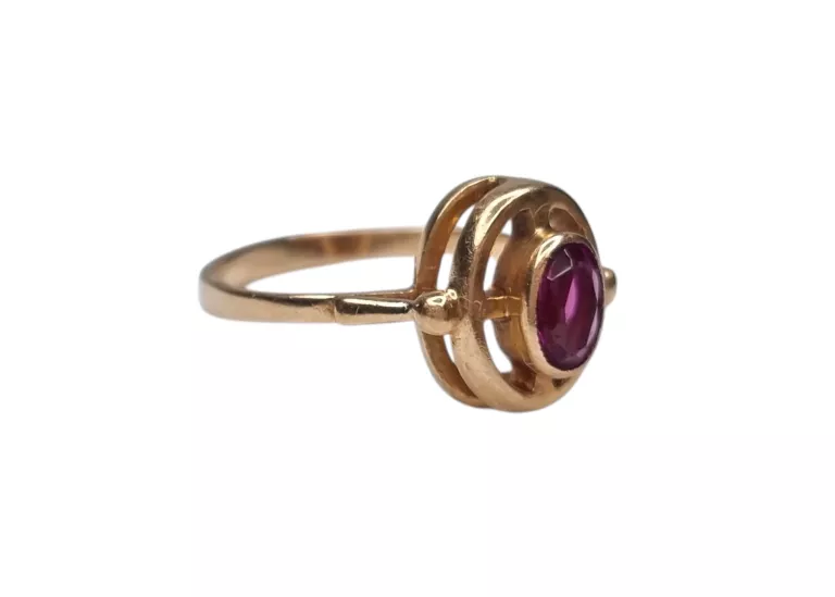 ZŁOTY PIERŚCIONEK Z RÓŻOWYM KAMIENIEM 585 | 2,08G | R8
