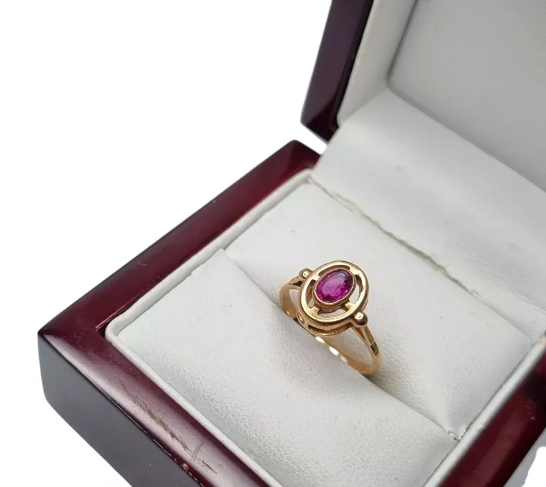 ZŁOTY PIERŚCIONEK Z RÓŻOWYM KAMIENIEM 585 | 2,08G | R8