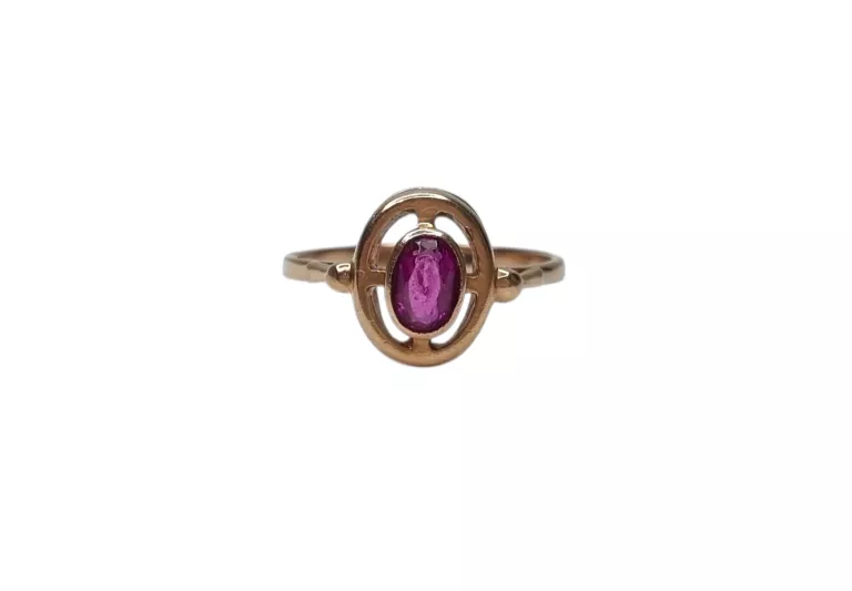 ZŁOTY PIERŚCIONEK Z RÓŻOWYM KAMIENIEM 585 | 2,08G | R8