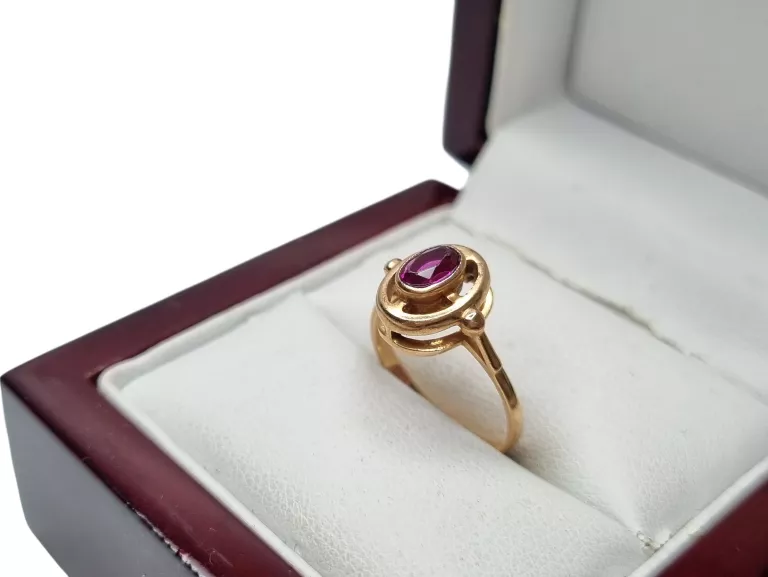 ZŁOTY PIERŚCIONEK Z RÓŻOWYM KAMIENIEM 585 | 2,08G | R8