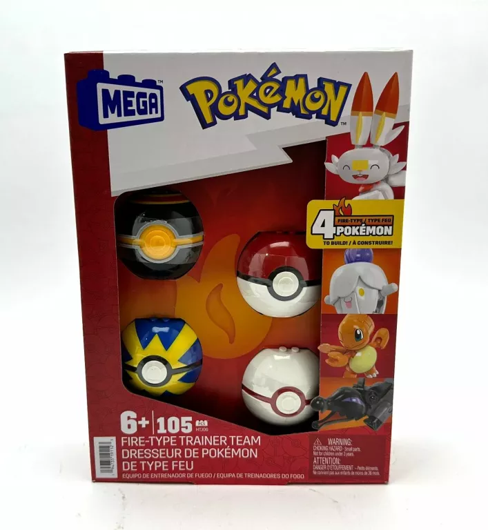 KLOCKI MEGA BLOKS POKEMON DRUŻYNA TYPU OGNISTEGO