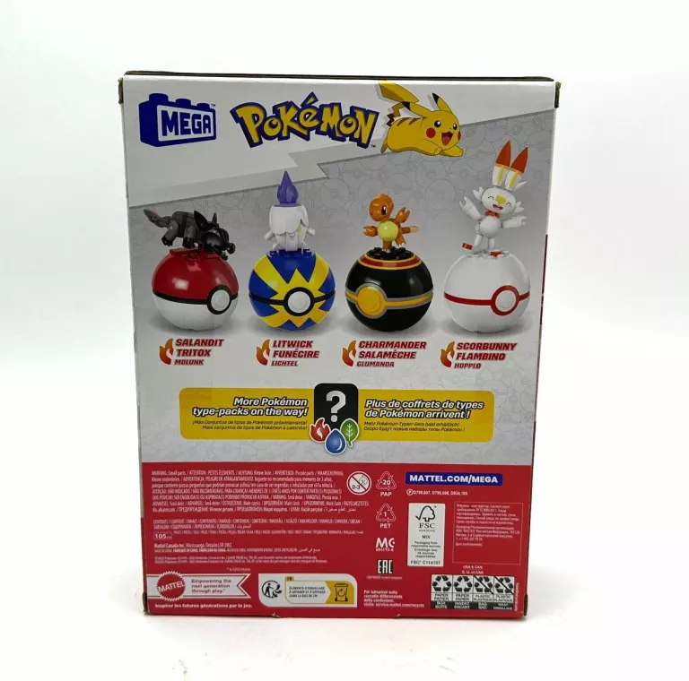 KLOCKI MEGA BLOKS POKEMON DRUŻYNA TYPU OGNISTEGO