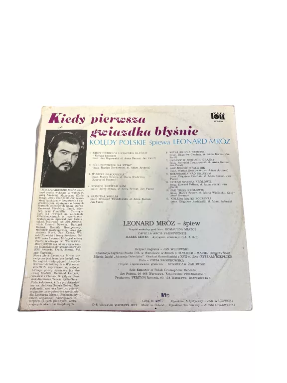 PŁYTA WINYLOWA KIEDY PIERWSZA GWIAZDKA BŁYŚNIE- LEONARD MRÓZ