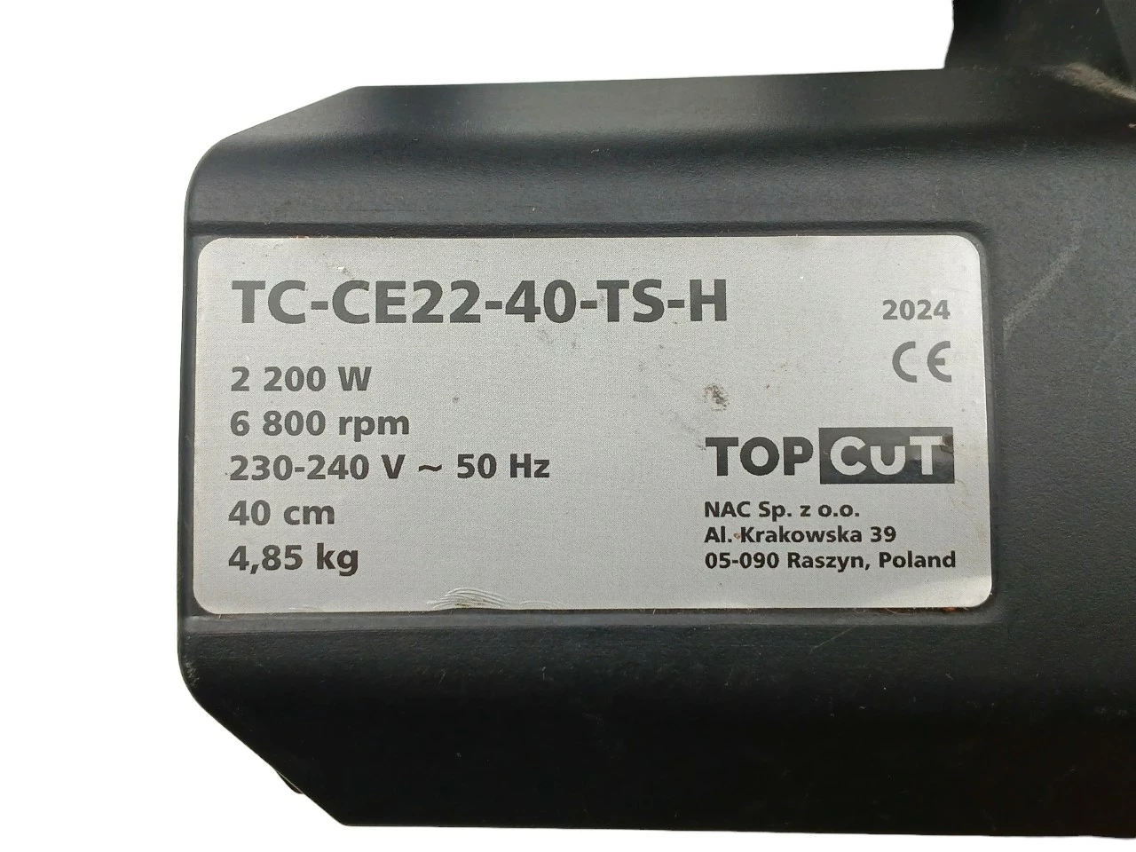 pila-lancuchowa-elektryczna-top-cut-tc-ce22-40-ts-h-2200-w-40-cm-2024-r-kod-producenta-tc-ce25-40-os-g