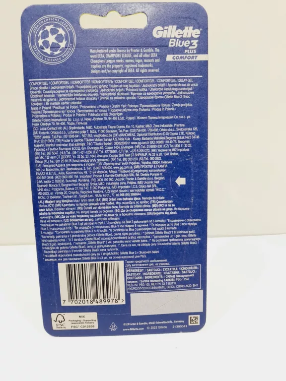 GILLETTE BLUE3 COMFORT MASZYNKI JEDNORAZOWE 8SZT