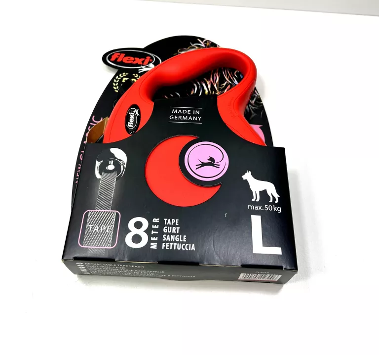 FLEXI NEW CLASSIC L SMYCZ AUTOMATYCZNA DLA PSA I KOTA DO 50KG TAŚMA 8M