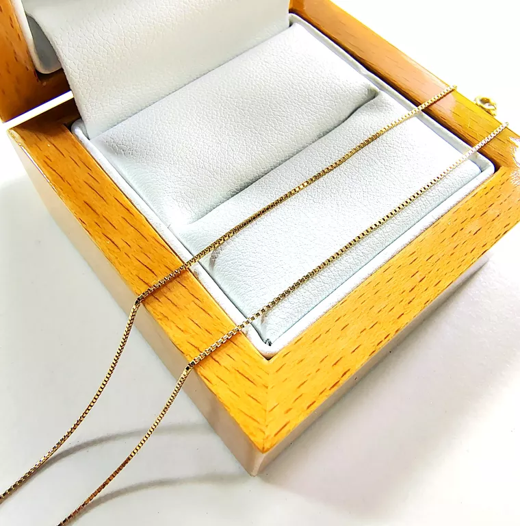 ZŁOTY ŁAŃCUSZEK KOSTKA PR 750 1,52G 42CM