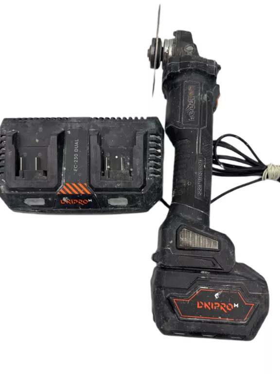 SZLIFIERKA KĄTOWA DNIPRO DGA-201BC ULTRA +AKU+ŁADOWARKA