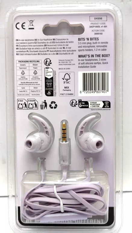 SŁUCHAWKI DOKANAŁOWE FRESH N REBEL FIOLETOWE