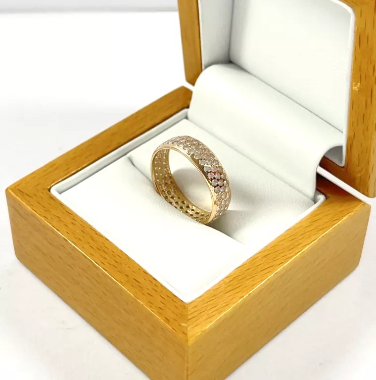 ZŁOTY PIERŚCIONEK Z CYRKONIAMI 585 3,05G R18