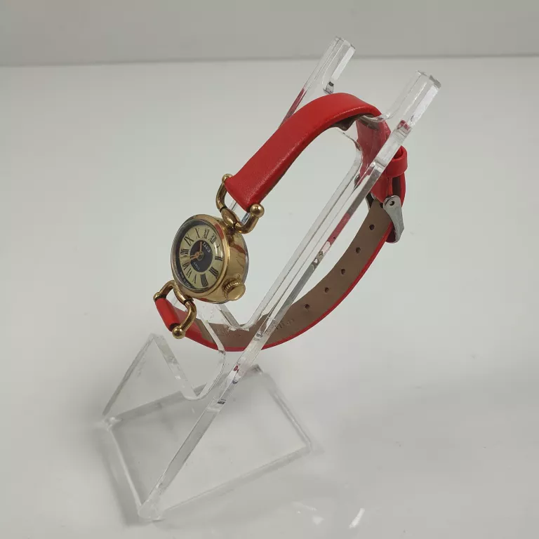 ZEGAREK ZARIA NAKRĘCANY CZERWONY PASEK