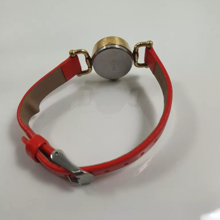 ZEGAREK ZARIA NAKRĘCANY CZERWONY PASEK