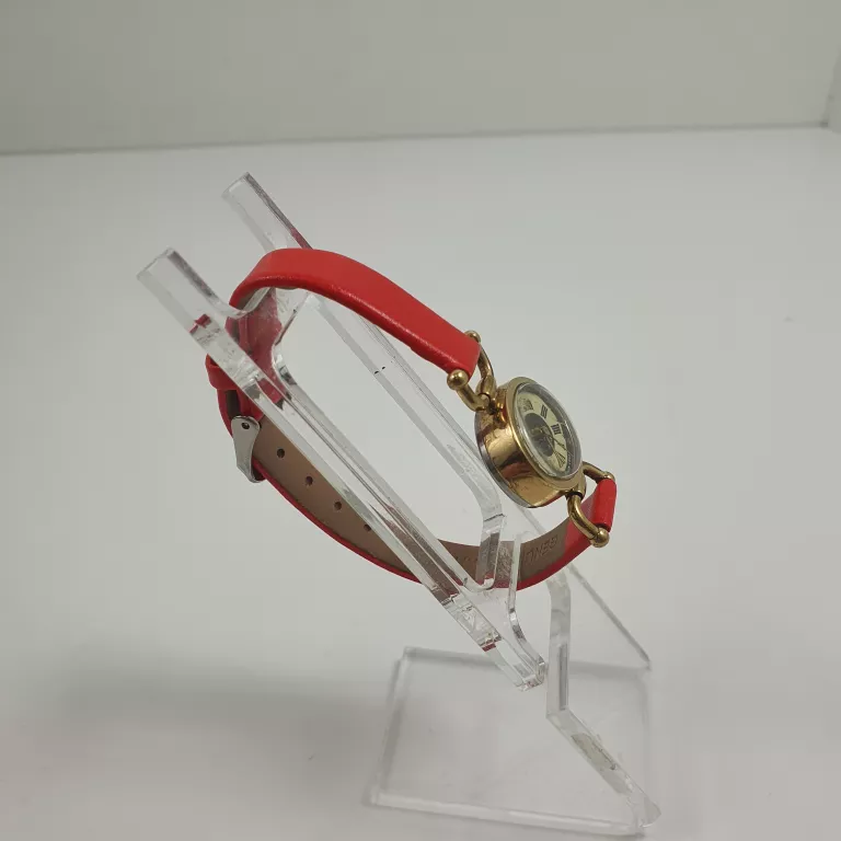 ZEGAREK ZARIA NAKRĘCANY CZERWONY PASEK