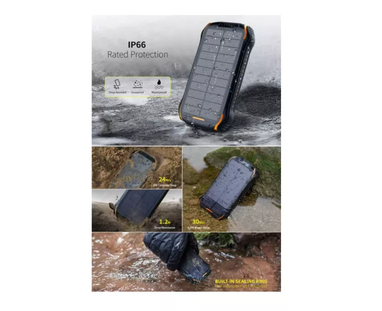 POWERBANK SŁONECZNY SOLUSER I26S 26800 MAH