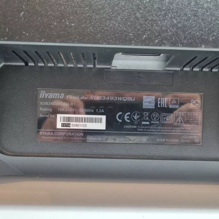 MONITOR LED IIYAMA XUB3493WQSU-B5 34 PRZEWODY