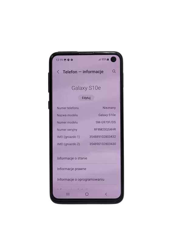 TELEFON SAMSUNG S10E 128GB  CZARNY KPL