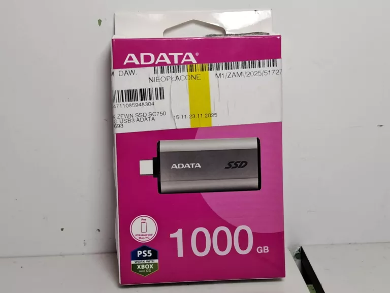 DYSK ZEWNĘTRZNY SSD 1TB ADATA SC750 / STAN IDEALNY !