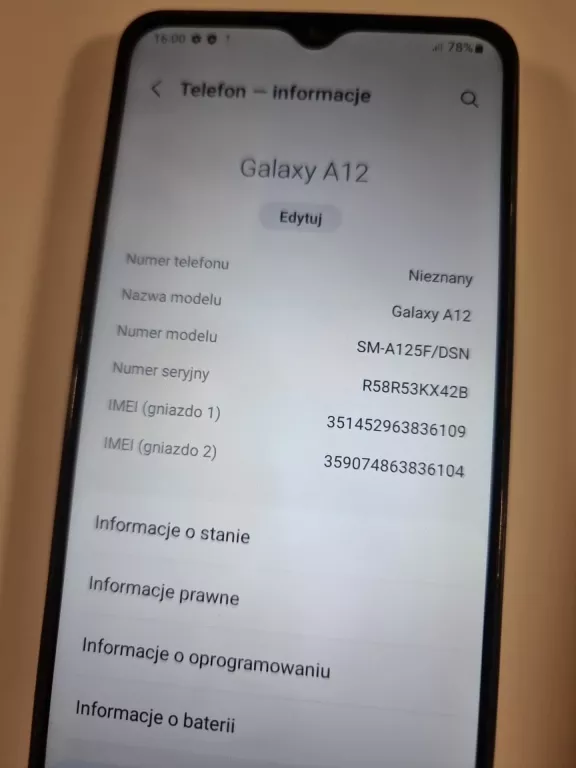 TELEFON SAMSUNG GALAXY A12 WHITE