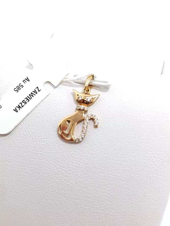 ZŁOTA ZAWIESZKA KOT 585 0,85G