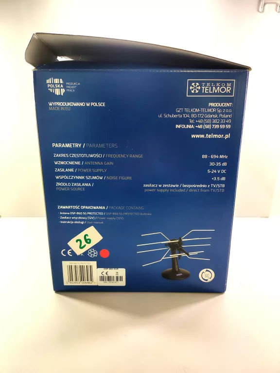 ANTENA WEWNĘTRZNA TELKOM-TELMOR DSP-860 5G PROTECTED