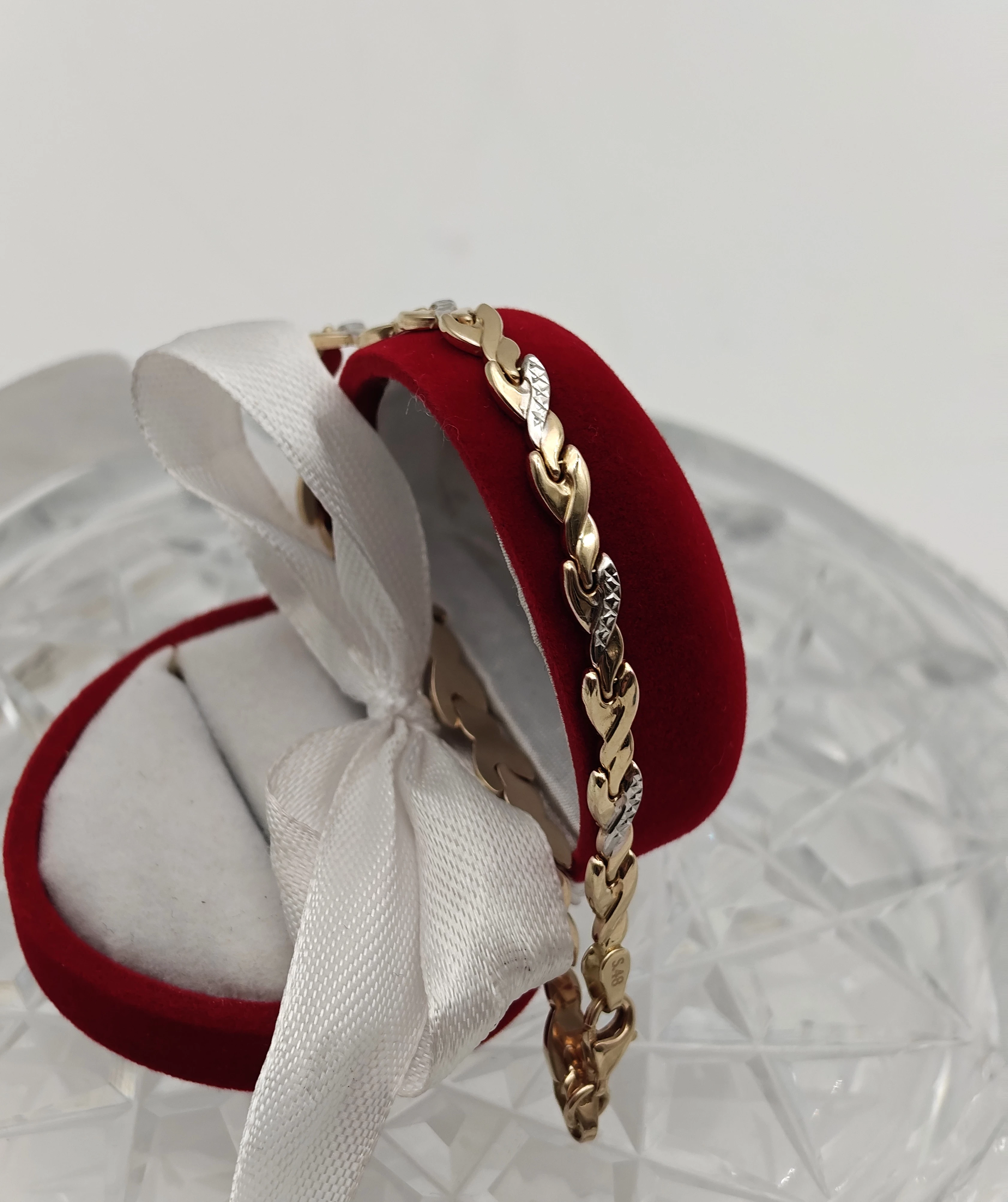 segmentowa-zlota-bransoletka-listki-dwa-kolory-585-519g-19c5cm-material-15835-2