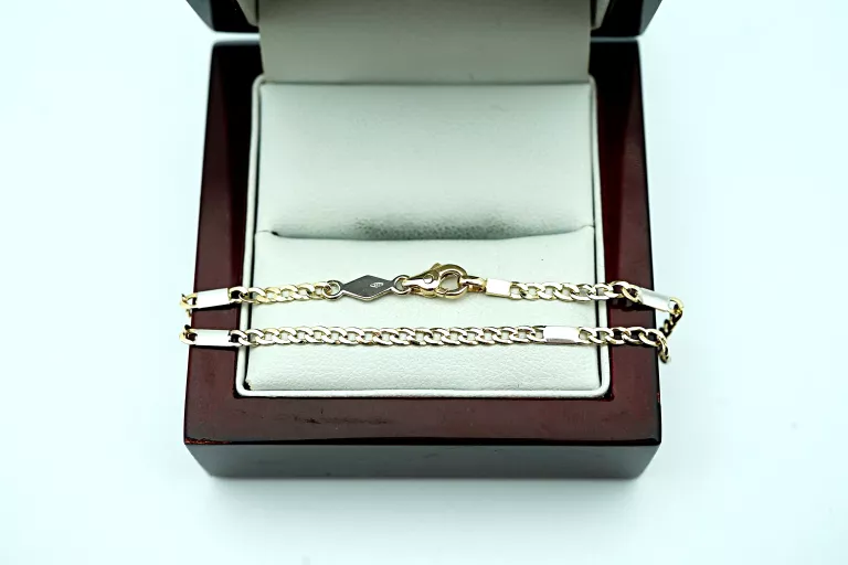 NIEZWYKŁA ZŁOTA BRANSOLETKA PR: 585 2.26G 19CM14K