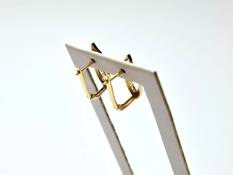 PRZEPIĘKNE ZŁOTE KOLCZYKI ANGLIK Z CYRKONIĄ [585 2,13G]