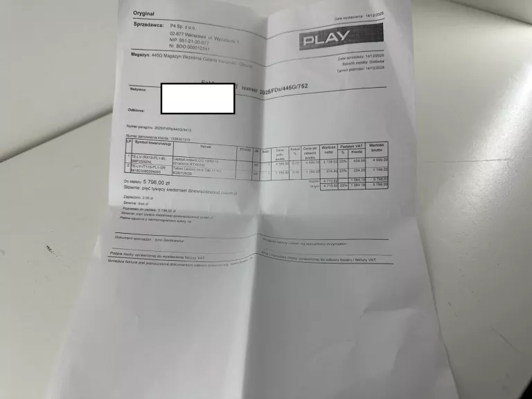 LENOVO LOQ I5-13G 16/512 RTX 5050 KOMPLET GWARANCJA