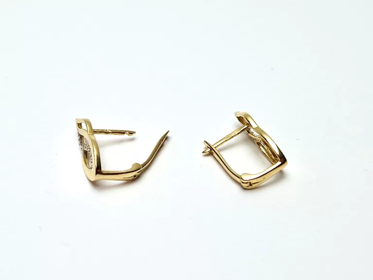 PRZEPIĘKNE ZŁOTE KOLCZYKI ANGLIK Z CYRKONIĄ [585 2,13G]