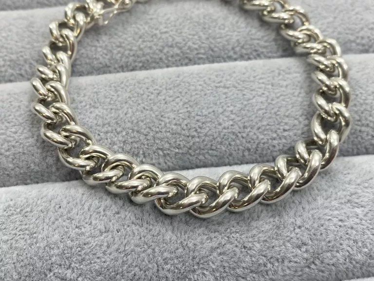 SREBRNA BRANSOLETKA SPLOT CUBANO 44G 21CM