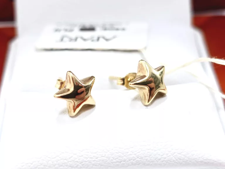 ZŁOTE KOLCZYKI GWIAZDKI SZTYFT 585 0,62G