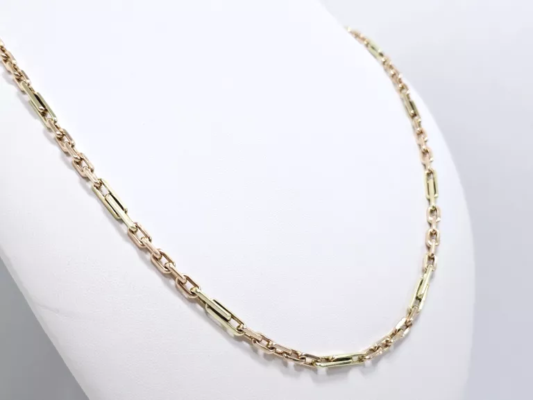 ZŁOTYM ŁAŃCUCH ANKIER DWA KOLORY ZŁOTA 585 50,55G 65CM