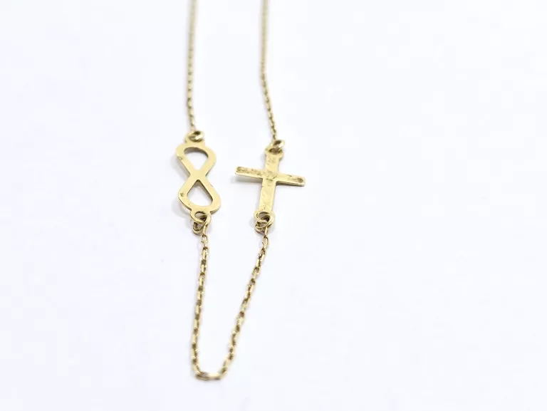 ZŁOTA CELEBRYTKA KRZYZYK NIESKOŃCZONOŚĆ 585 1,25G 45CM