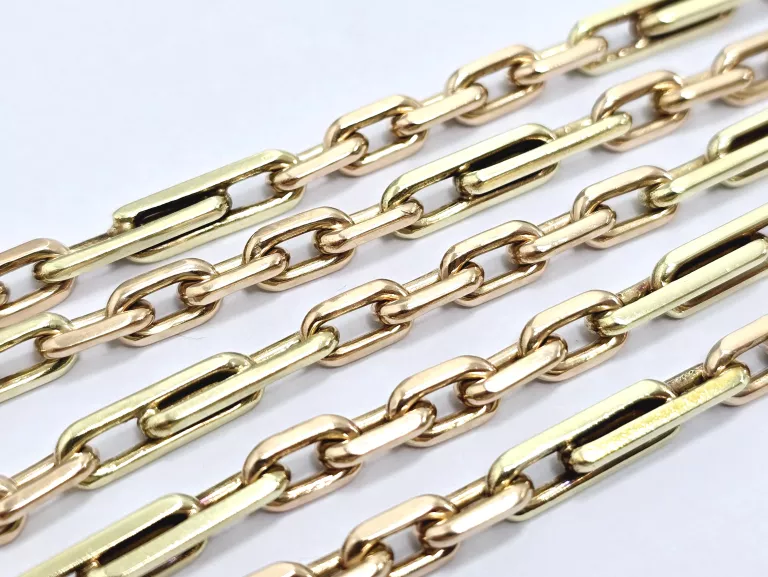 ZŁOTYM ŁAŃCUCH ANKIER DWA KOLORY ZŁOTA 585 50,55G 65CM