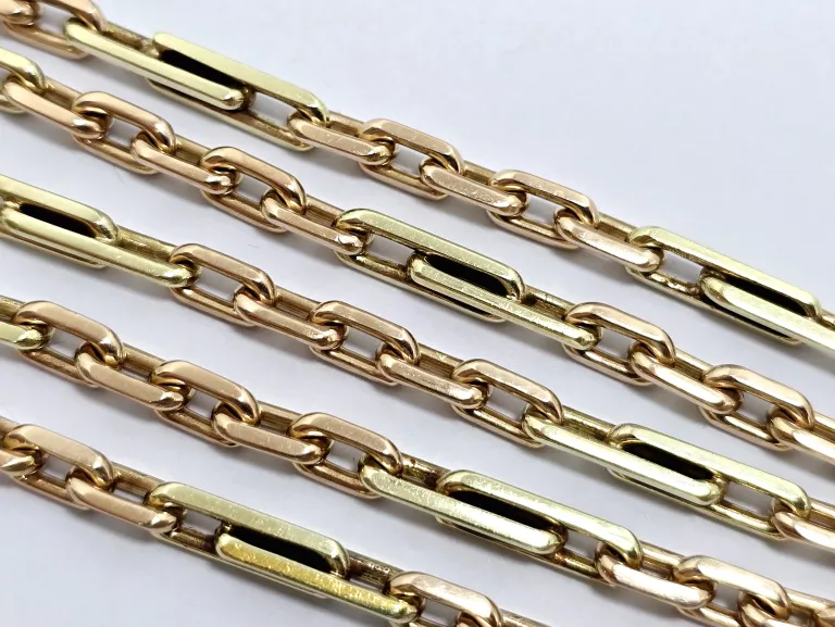 ZŁOTYM ŁAŃCUCH ANKIER DWA KOLORY ZŁOTA 585 50,55G 65CM