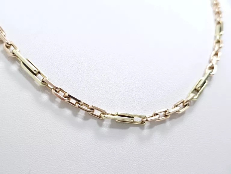 ZŁOTYM ŁAŃCUCH ANKIER DWA KOLORY ZŁOTA 585 50,55G 65CM