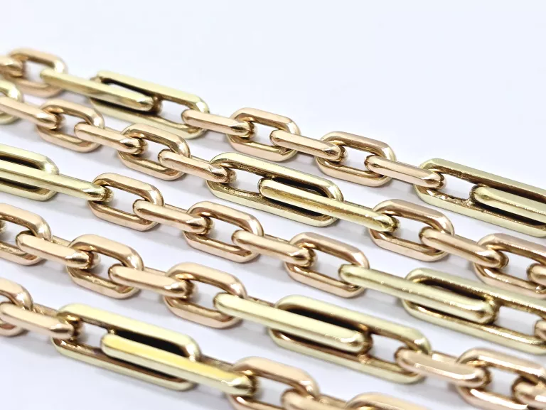 ZŁOTYM ŁAŃCUCH ANKIER DWA KOLORY ZŁOTA 585 50,55G 65CM