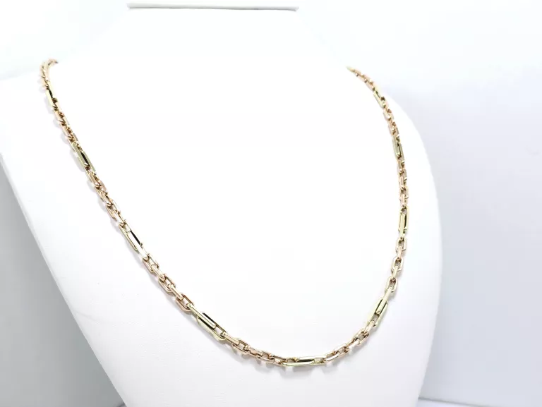 ZŁOTYM ŁAŃCUCH ANKIER DWA KOLORY ZŁOTA 585 50,55G 65CM