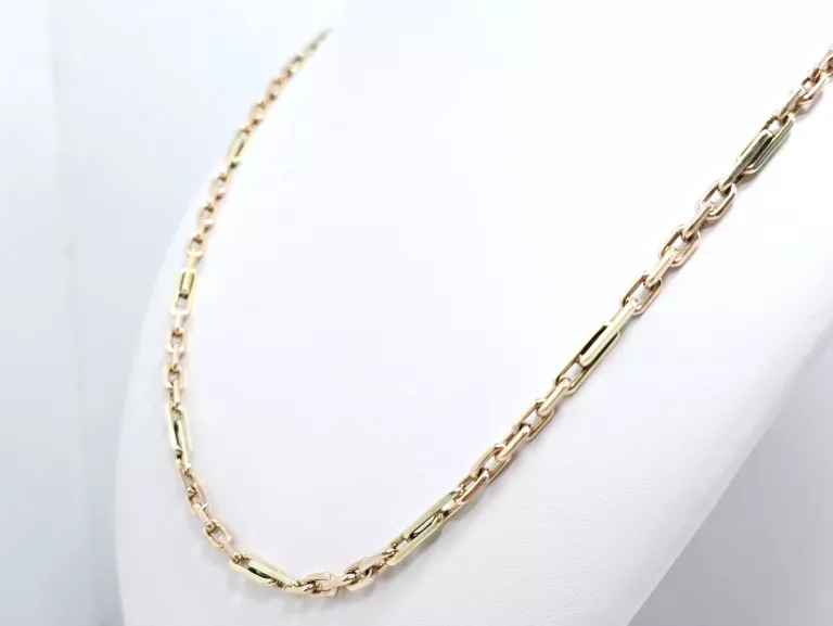 ZŁOTYM ŁAŃCUCH ANKIER DWA KOLORY ZŁOTA 585 50,55G 65CM