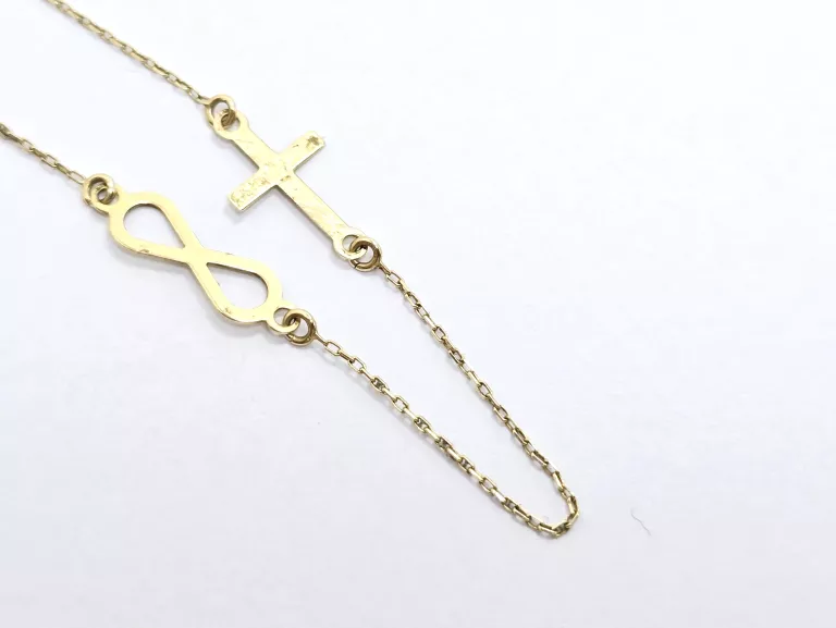 ZŁOTA CELEBRYTKA KRZYZYK NIESKOŃCZONOŚĆ 585 1,25G 45CM