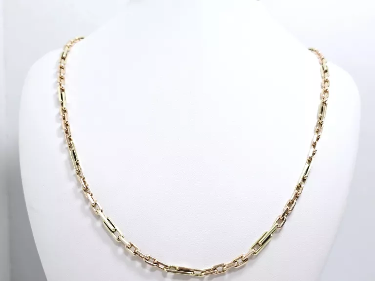 ZŁOTYM ŁAŃCUCH ANKIER DWA KOLORY ZŁOTA 585 50,55G 65CM