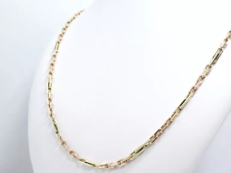 ZŁOTYM ŁAŃCUCH ANKIER DWA KOLORY ZŁOTA 585 50,55G 65CM