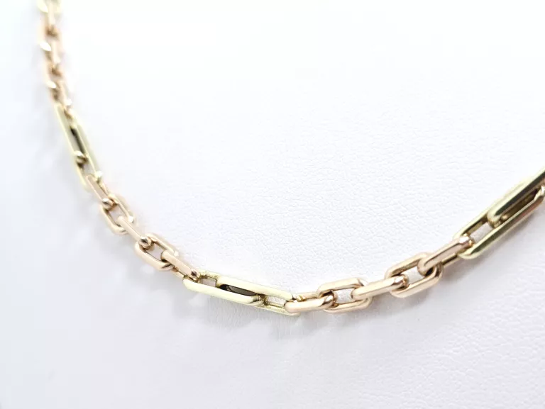 ZŁOTYM ŁAŃCUCH ANKIER DWA KOLORY ZŁOTA 585 50,55G 65CM